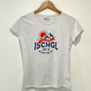 Women's Short Sleeve Ischgl Austria Ski Resort Logo T-shirt - Grey - Large